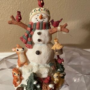 San Francisco Music Box Company Matthew Danko Musical Snowman Forest Friends